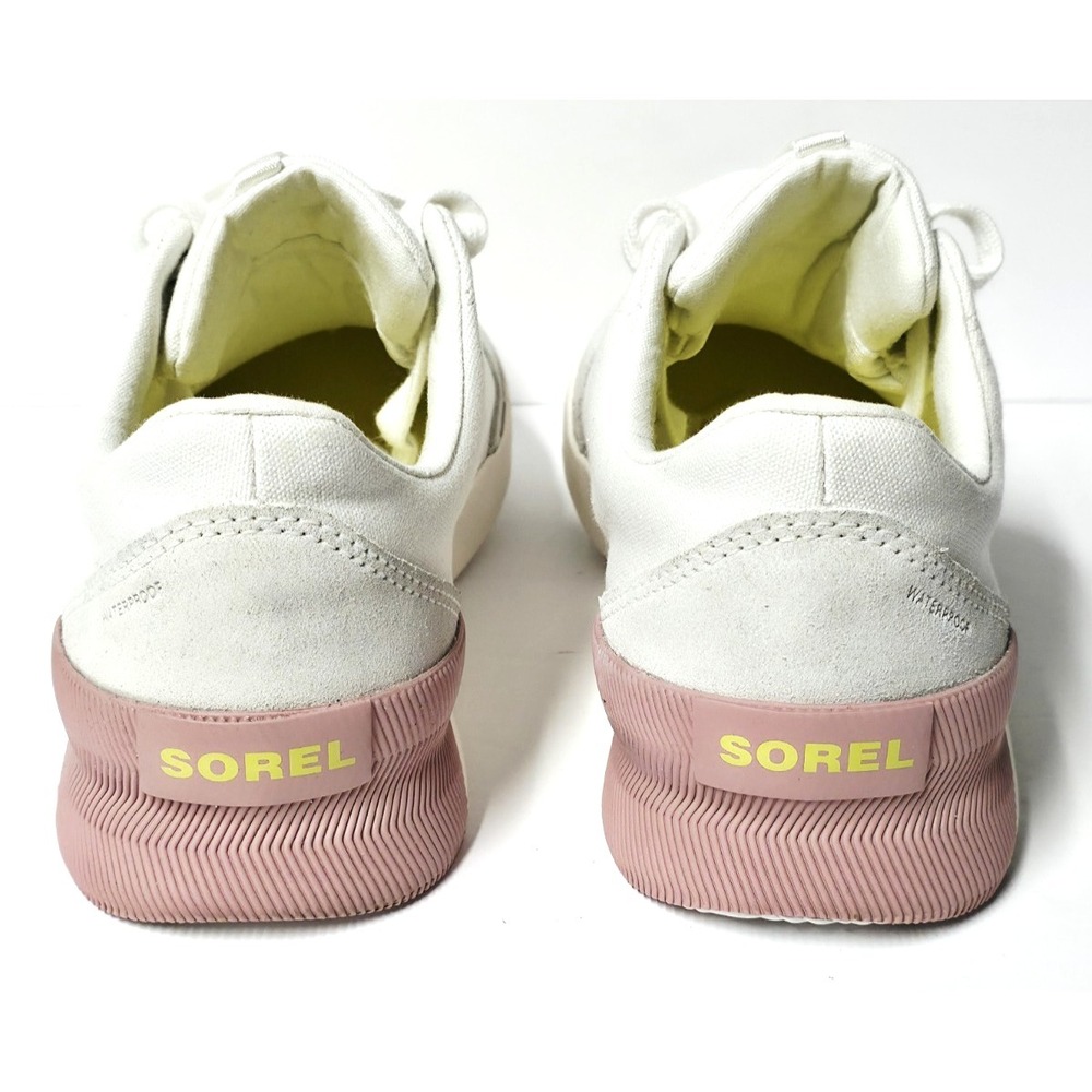 Sorel Women's Shoes 7.5 Lace Up Out N About Athletic White Pink Yellow - Picture 6 of 10
